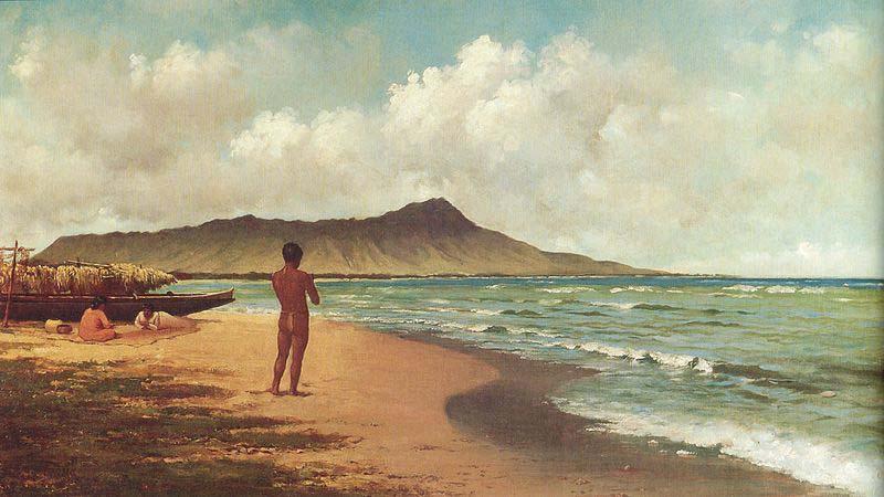 unknow artist Hawaiians at Rest, Waikiki oil painting picture